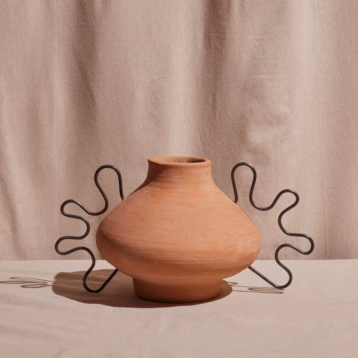Ines Terracota Vessel alternate view - terracotta texture and finish