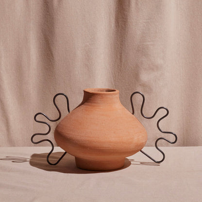 Ines Terracota Vessel alternate view - terracotta texture and finish