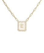 Initial Letter Rectangle Pendant Necklace