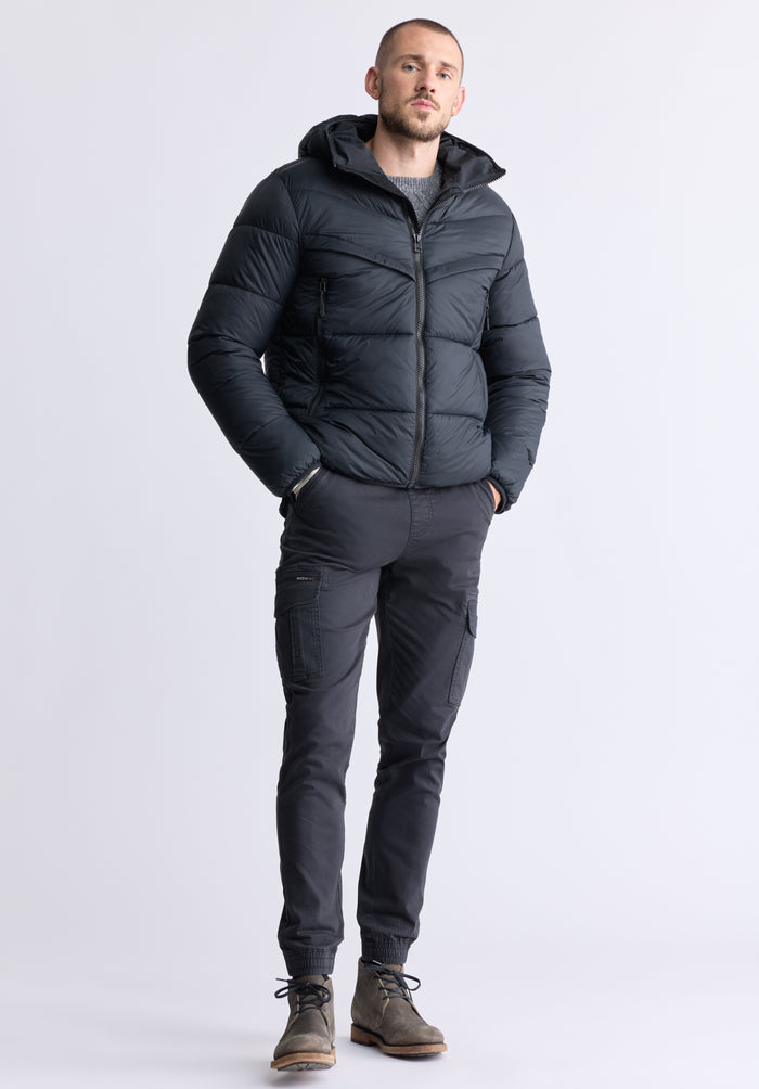 Buffalo Men Jackets Black Woven Puffer Welt Pocket