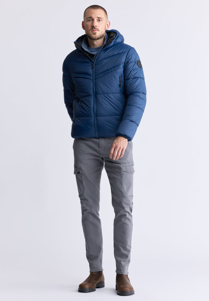 Buffalo Men Jackets Navy Woven Puffer Welt Pocket