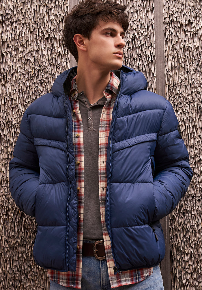 Buffalo Men Jackets Navy Woven Puffer Welt Pocket