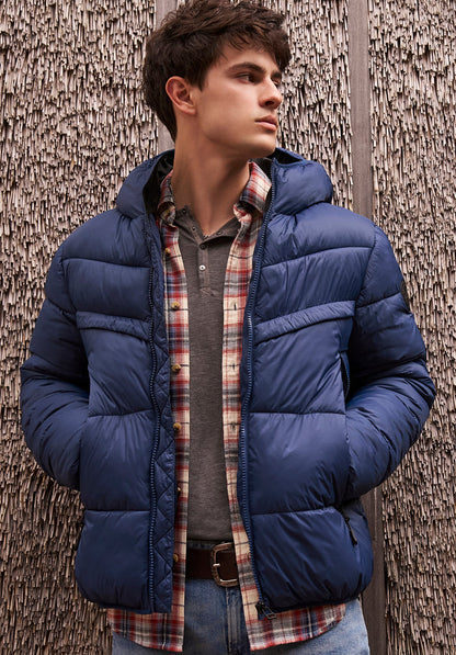 Buffalo Men Jackets Navy Woven Puffer Welt Pocket