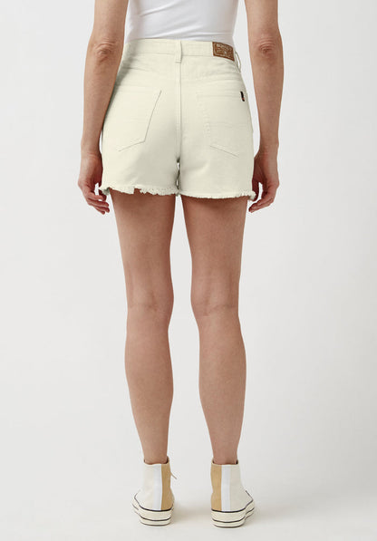 Buffalo Women Shorts Beige Denim Denim Shorts Rigid High-Rise Button Closure