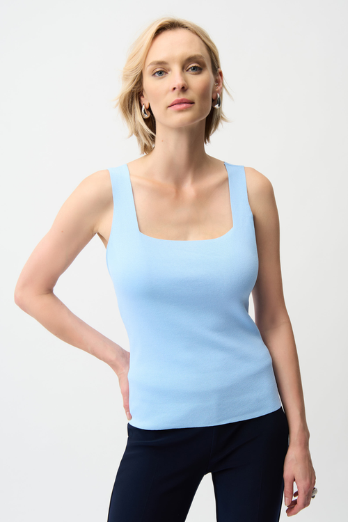 Women’s sky blue viscose-blend camisole with tailored fit by Joseph Ribkoff