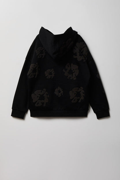 Kids Fleece Puffed Graphic Hoodie