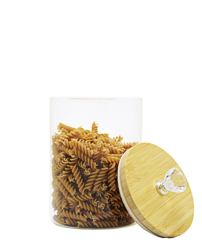 Kitchen Life Borosilicate Canister Jewel With Bamboo Lid - Clear