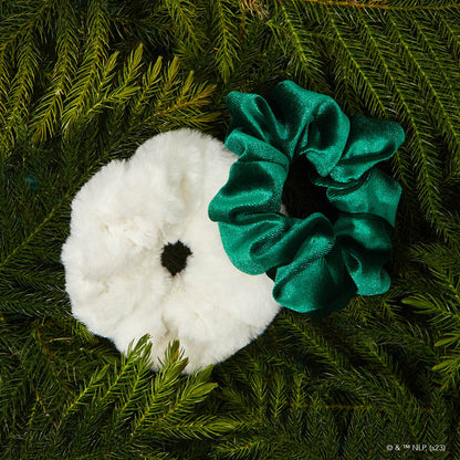 KITSCH Kitsch x elf Scrunchies 2pc Set — close-up detail of e.l.f. x KITSCH satin scrunchie design — silky finish, gentle snag-free hold for all hair types