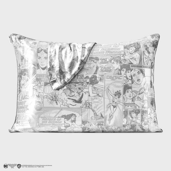Kitsch x Wonder Woman Comic Print Standard Satin Pillowcase