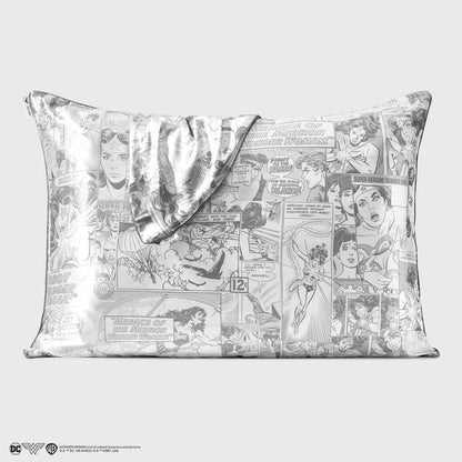 Kitsch x Wonder Woman Comic Print Standard Satin Pillowcase