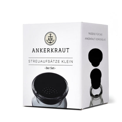 Korkenglas Streuaufsatz, 3er-Set kleine Lochgröße