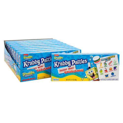 Krabby Patties Spongebob Squarepants Secret Menu Challenge Theater Box Candy - 9 Count
