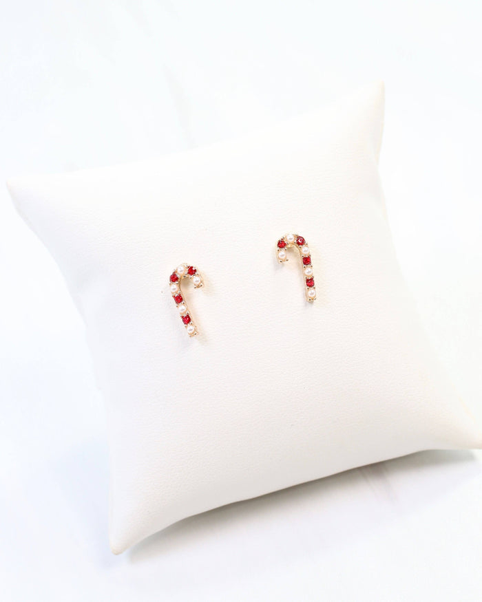 Kris Kringle Candy Cane Earring