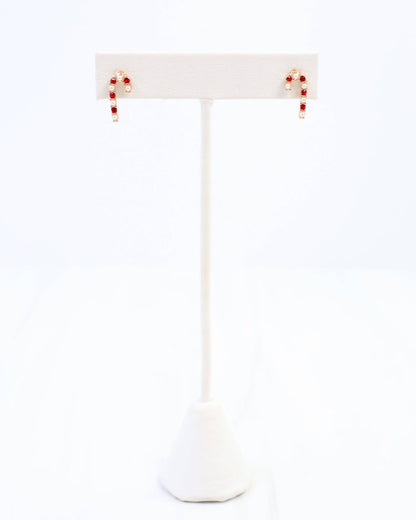 Kris Kringle Candy Cane Earring