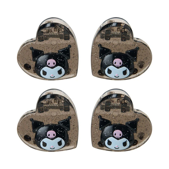 Kuromi 4-pc Mini Glitter Hair Clip Set Accessory Japan Original