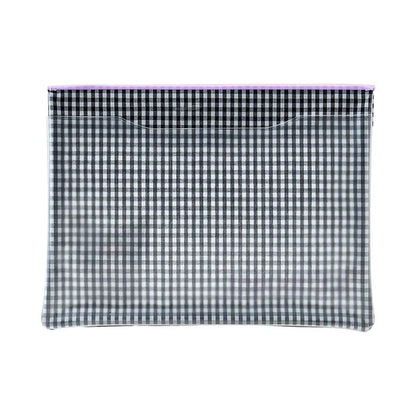 Kuromi Gingham Flat Pouch Stationery Japan Original