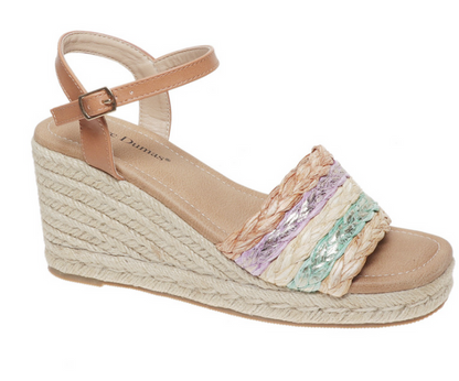 Laguna Woven Platform Wedge (Tan Combo)