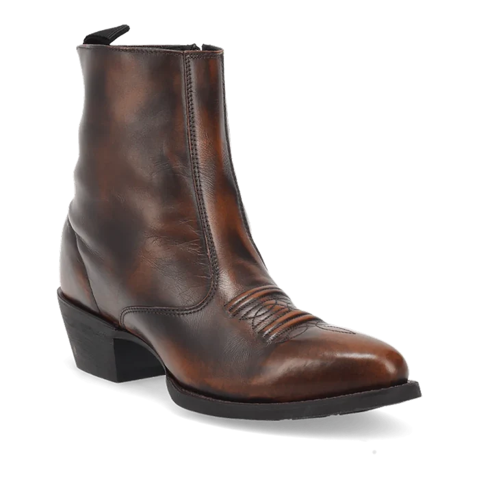 Laredo Men's Fletcher Zip Up Leather Boot in Antique Tan