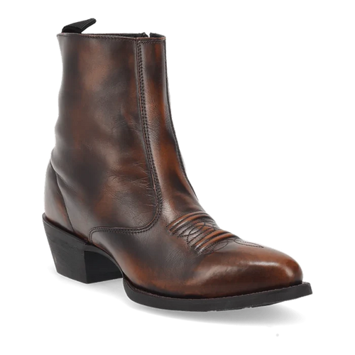 Laredo Men's Fletcher Zip Up Leather Boot in Antique Tan