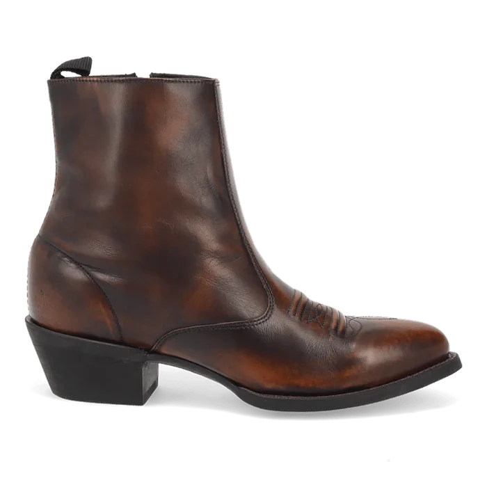 Laredo Men's Fletcher Zip Up Leather Boot in Antique Tan