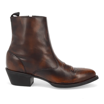 Laredo Men's Fletcher Zip Up Leather Boot in Antique Tan
