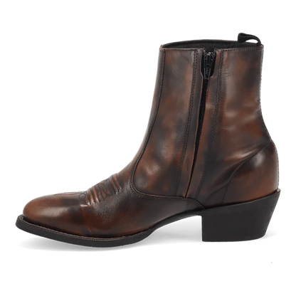 Laredo Men's Fletcher Zip Up Leather Boot in Antique Tan