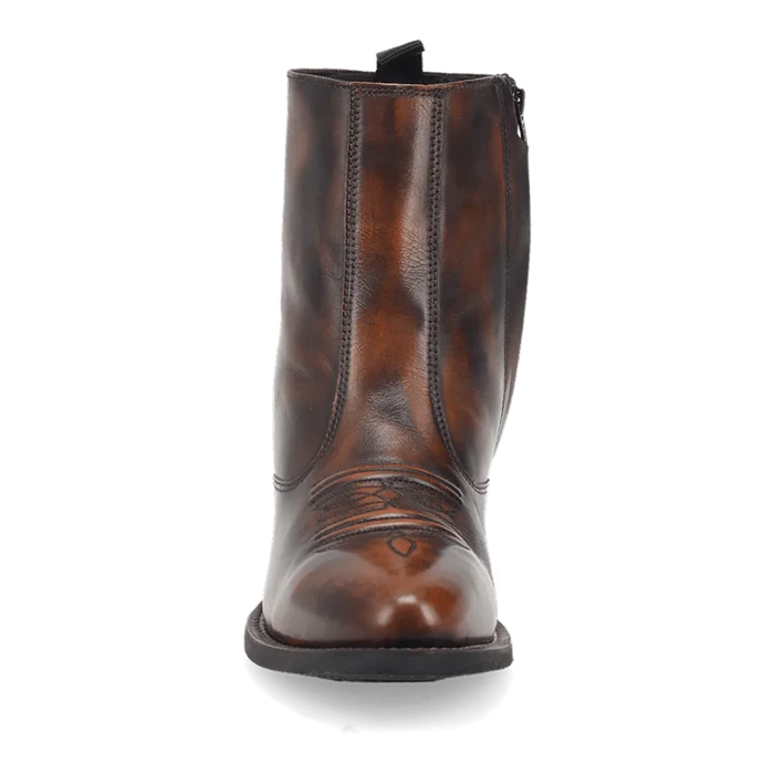 Laredo Men's Fletcher Zip Up Leather Boot in Antique Tan