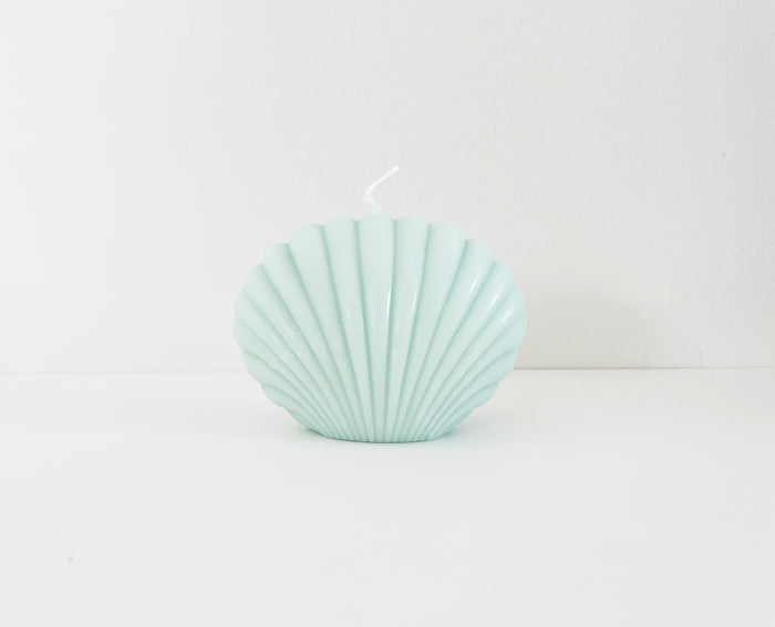 Large Turquoise Shell-Shaped Candle