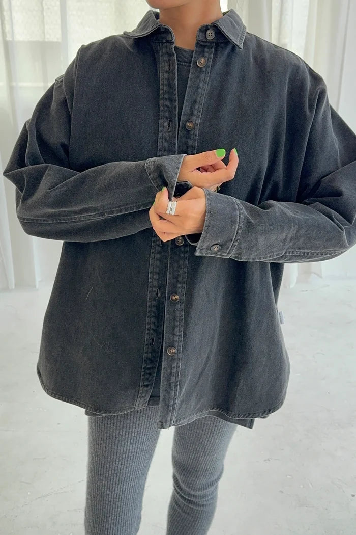 Le Bon Shoppe Theo Jacket, Black Denim