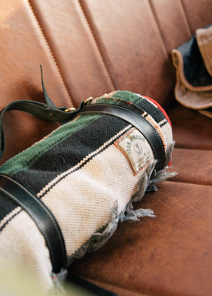 Leather Blanket Roll - Iron & Resin