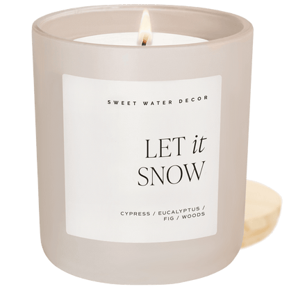 Let It Snow Soy Candle - Tan Matte Jar - 15 oz - Sweet Water Decor - Candles