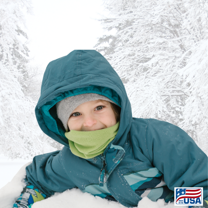 Look good and protect your neck and face from the cold and wind with a Neck Gaiter made in the USA by AdventureUs in Washburn Wisconsin. Made with high quality, pill-resistant Polartec® 200 Series fleece to keep adults and children warm and dry during cold weather and winter adventures. Neck warmers are a must-have addition to your cold weather layers.
