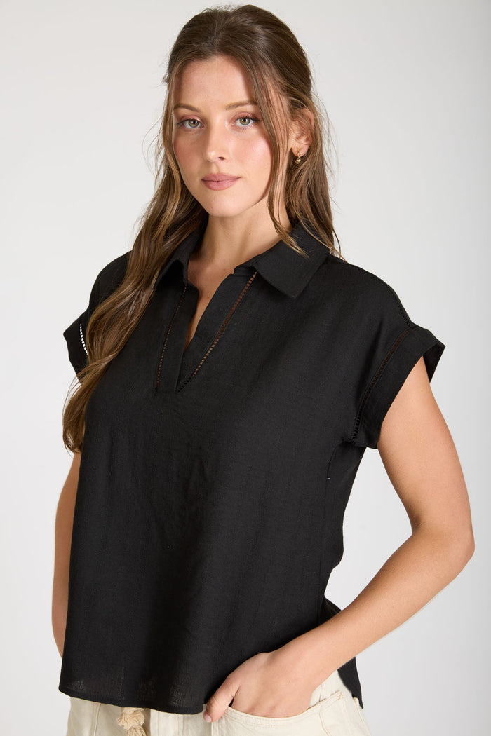 Line by Line V Neck Knit Top