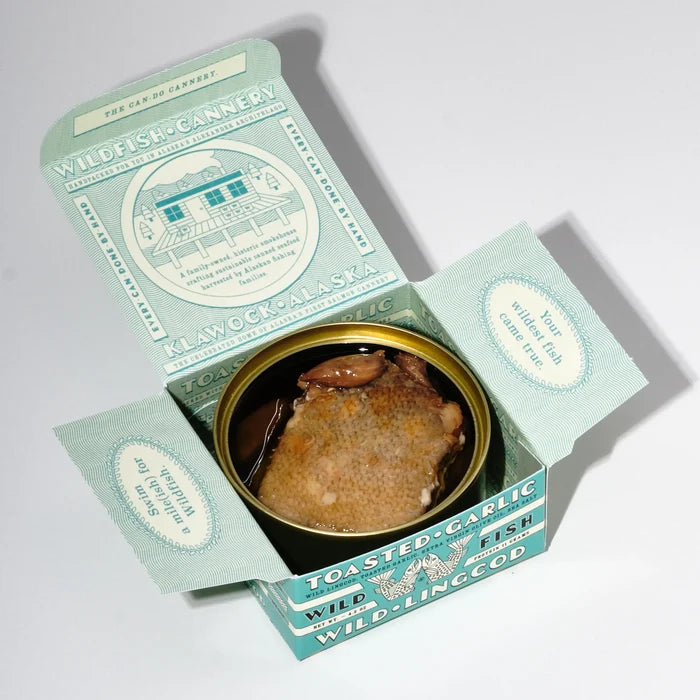 Open box with open can inside showing contents of can.