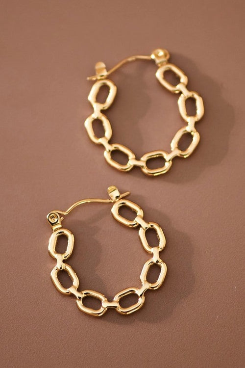 Linked Charm Hoops