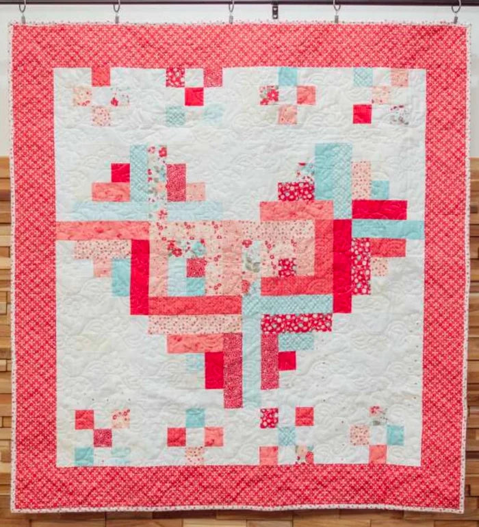 Log Cabin Heart Quilt (Downloadable Pattern)