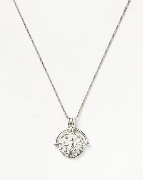 Lucy Williams Engravable Roman Arc Coin Necklace | Silver Plated Necklaces Missoma