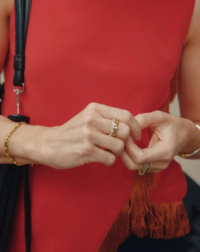 Lucy Williams Stackable Tennis Ring | 18ct Gold Plated Rings Missoma