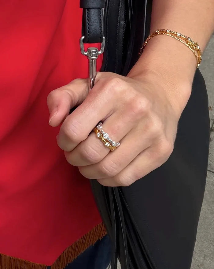 Lucy Williams Stackable Tennis Ring | 18ct Gold Plated Rings Missoma