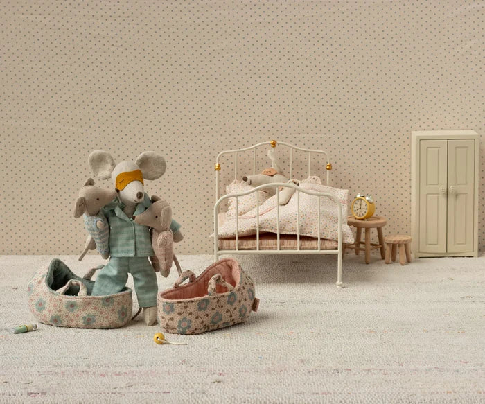 Maileg Baby Mouse in Carry Cot - Multiple Options
