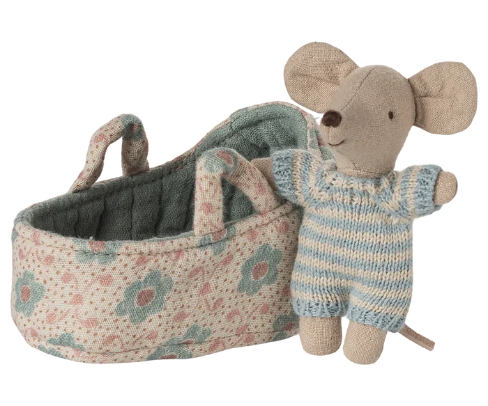 Maileg Baby Mouse in Carry Cot - Multiple Options