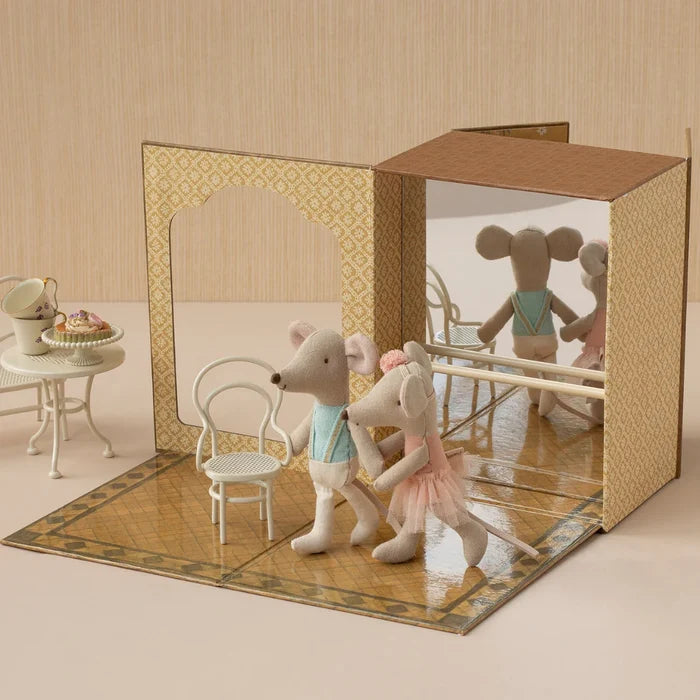 Maileg Ballet Mice In Dance Studio, Little Sister & Brother