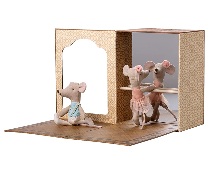Maileg Ballet Mice In Dance Studio, Little Sister & Brother