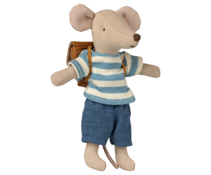 Maileg Clothes and Bag, Big Brother Mouse, Brown