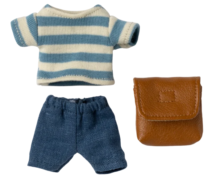 Maileg Clothes and Bag, Big Brother Mouse, Brown