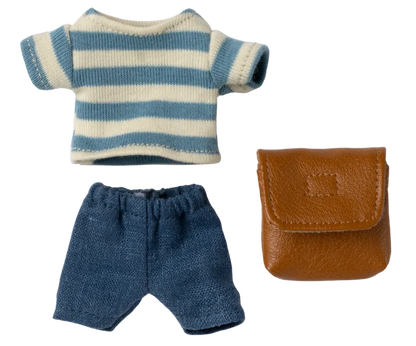 Maileg Clothes and Bag, Big Brother Mouse, Brown
