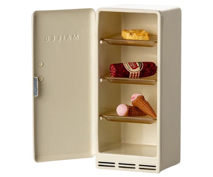 Maileg Metal Fridge, Mouse - Off White