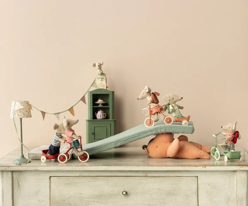 Maileg Tricycle Mouse, Big Brother with Bag - Multiple Options