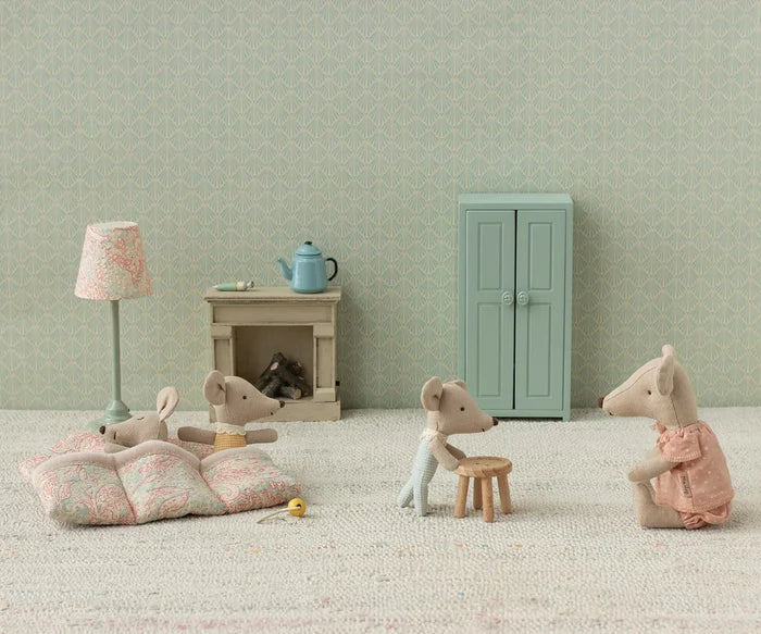 Maileg Triplets, Baby Mice in Matchbox, Checker