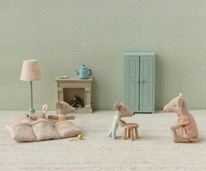 Maileg Triplets, Baby Mice in Matchbox, Checker